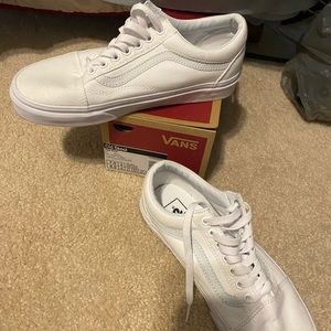 Vans Old Skool White Shoes sz 8.5